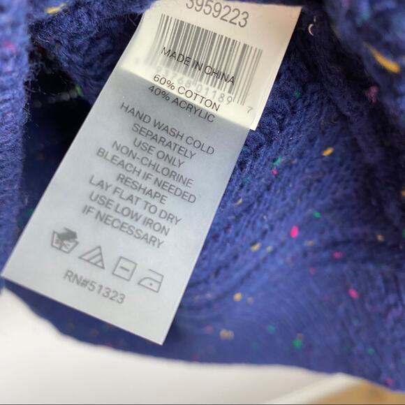 NWT Court & Rowe Speckled Mock-Neck Sweater Navy Blue Women’s 1X — Cozy Texture - Picture 7 of 8